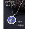 Seiyang St Michael Necklace for Men 925 Sterling Silver Round