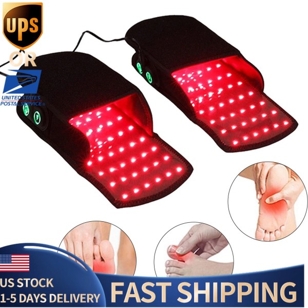 Unbranded 2 Slippers LED Infrared Red Light Therapy for Foot