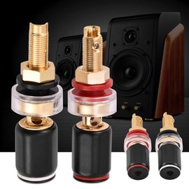 LOCADENCE Free Welding Copper Terminal, HiFi Speaker Binding Post Pure, Banana Plug Binding Post, Wire Lugs Assortment Kit for 4mm Banana Plugs, Spade Terminals, or Bare Wire