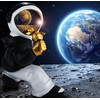BRUBAKER Decorative Astronaut Singer Figure with Gold Microphone and Black