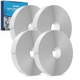 Kohree Butyl Tape White 4 Pack, 1/8-Inch x 3/4-Inch x 30-Foot, Butyl Sealant Tape RV Putty Rubber Seal Tape Leak Proof for RV Repair, Window, Boat Sealing