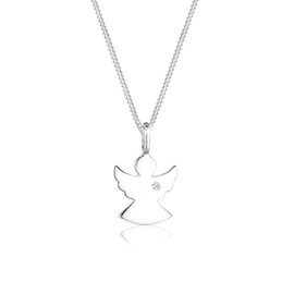 Elli Diamonds Women's Necklace Angel Pendant Filigree with Diamond (0.02 ct.) in 925 Sterling Silver, Facet cut, Diamond