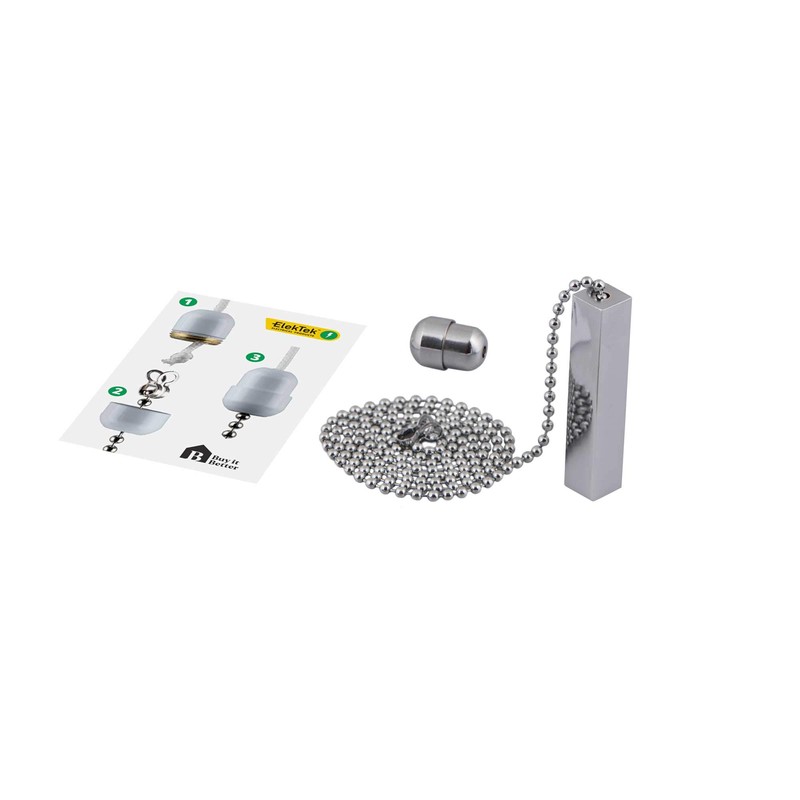 Bathroom Light Pull Chain – Polished Chrome Square Bar &