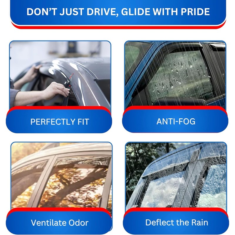 KPY Window Visor Compatible with Lincoln MKT 2010, Rain Guard