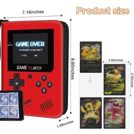 Ptyism Card Album Folder(50 Pages 400 Cards Capacity) Cards Collection Folder丨Trading Card Binder,Card Collector's Album for Waterproof Top Loader Binder (RED-A)