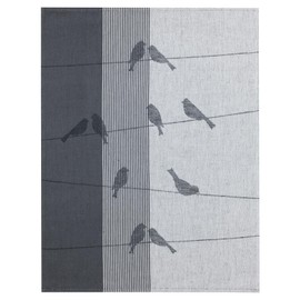 Kracht Pack of 3 half-linen tea towels migratory birds 50 x 70 cm