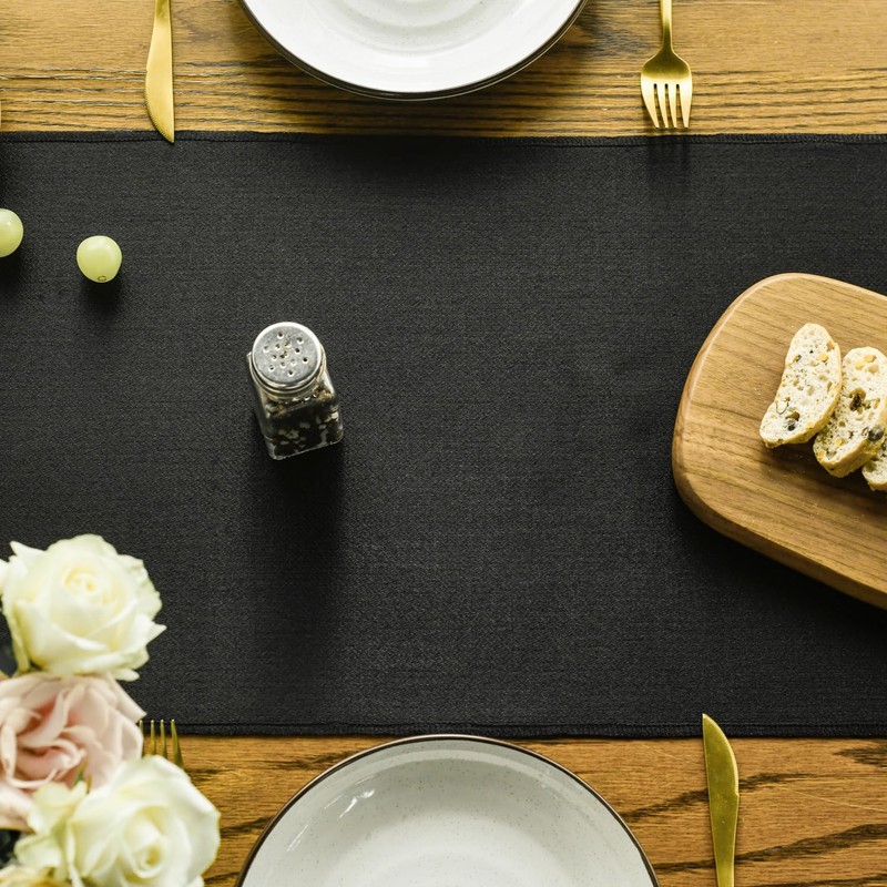 Artoid Mode Black Boho Rural Rustic Farmhouse Tassel Table Runner,