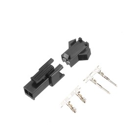 uxcell 20 Pairs 2.54mm 2 Pin Black Plastic Male Female -SM Housing Crimp Terminal Connector