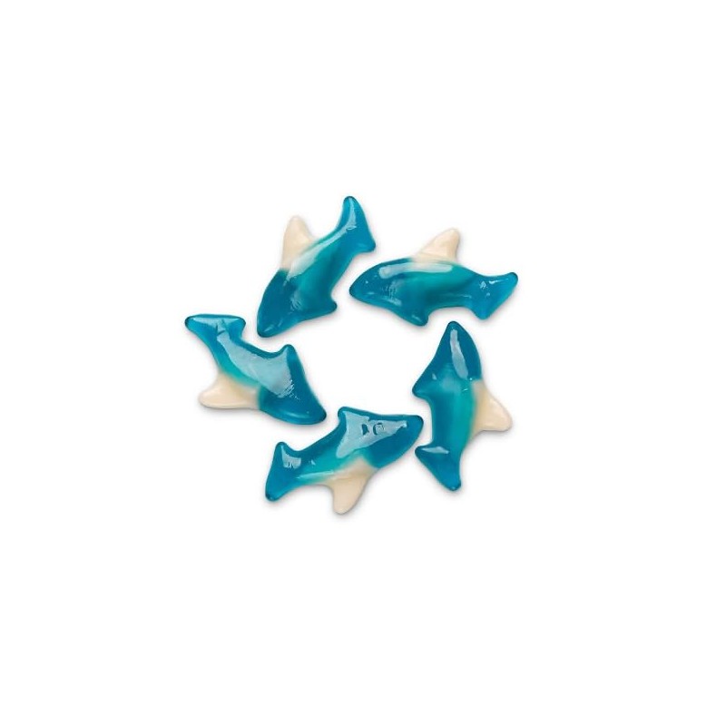 Sour Sharks Gummy Candy, Blue Raspberry, Bulk, 2 Pounds