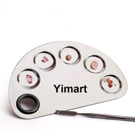 Yimart Pro Stainless Steel Makeup Cosmetic Artist Five Holes Mixing Pallete Spatula