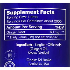 Ginger Oil, Edible, Food Grade – 100% Pure, Ginger, Essential, Oil, for Massage, by Zongle Therapeutics, 4 OZ