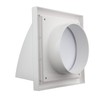 4-Inch White External Hooded Cowl Ventilation Grill Cover with Backdraft