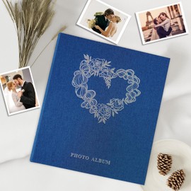Miaikoe Photo Album 6x4 Slip in, Linen 1000 Pockets Photo Albums Holds 1000 Horizontal and Vertical 10x15cm Photos for Family Wedding Anniversary (Blue)