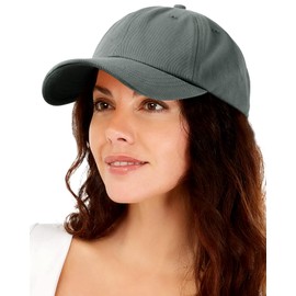 Womens Satin Lined Unstructured Baseball Cap Unisex Silk Lining Washed Cotton Adjustable Vintage Dad Hat Grey