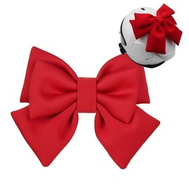 Titgoes Helmet Bow, Removable Large Fabric Helmet Accessory, Cute Fashion Bow Motorcycle Decoration, Universal for Ski Bike Motorcycle (Red)