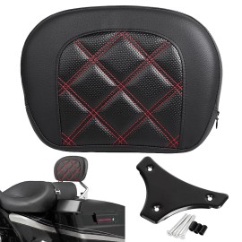 Unbranded PU Leather Sissy Bar Backrest Bracket For Harley Touring Road King Street Glide