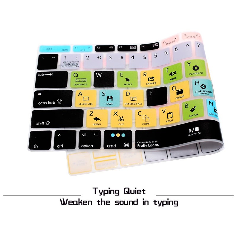 HRH Fruity Loops FL Studio Hotkey Silicone Keyboard Cover Skin