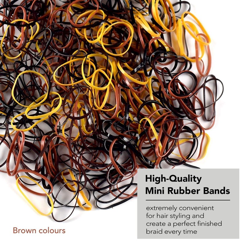 EXTRA STRONG 300 Mini Hair Rubber Elastics Multi Pack for