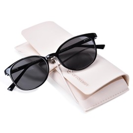 OPTOFENDY Reader Sunglasses for Women, TR90 Round Full Lens Outdoor Reading Sunglasses with Spring Hinge, UV400 Protection