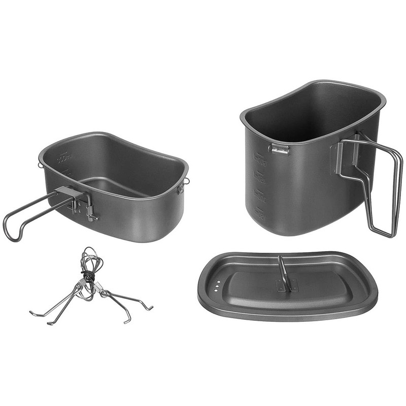 Fox Outdoor Titanium Cookware 3 Piece Folding Handles