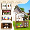 HONEY JOY Mud Kitchen with Canopy, Fir Wood Play Kitchen