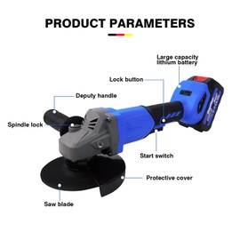 21V Brushless Angle Grinder Kit, 10000RPM Cordless Power Angle Grinder Tools with Battery & Fast Charger, Fast Heat Dissipation, 2 Position Handle, Electric Grinder for Metal Tile Cutting and Grinding