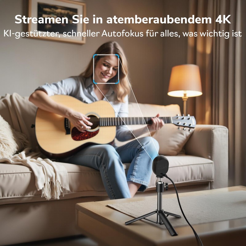 EMEET 4K Webcam Piko, World's First AI-Powered 4K Webcam with