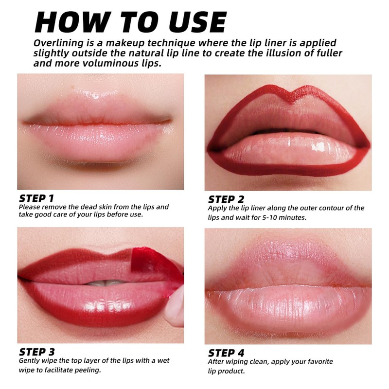 Generic 3PCS Peel Off Lip Liner Stain Set, Long Lasting