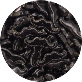 NCS Jumbo Black Mustache Edible Candy Sprinkles, 8 ounces