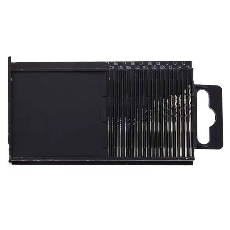 Mini Micro Drill Bit Set,20 PCS 0.3-1.6mm Shank Twist Drill