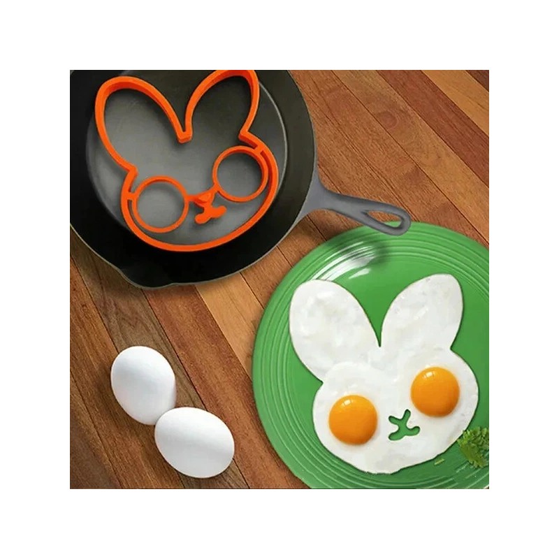 DHGATE 2Pck Food Grade Silicone Fried Egg Shaper Purple Owl/Orange