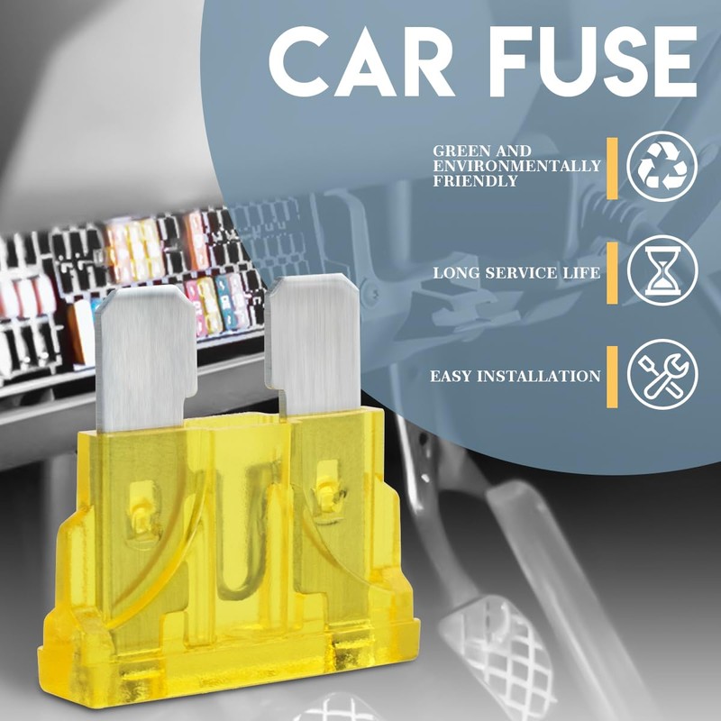 Innfeeltech 25pcs Standard Car Fuse Blade Fuse 20A with 2