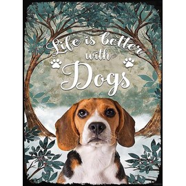 YEEIFFD 5D Diamond Art Smiling Beagle Life is Better with Dogs Diamond Painting Kits for Adults Paint by Number for Home Recreation and Wall Decoration 12 x 16 inch
