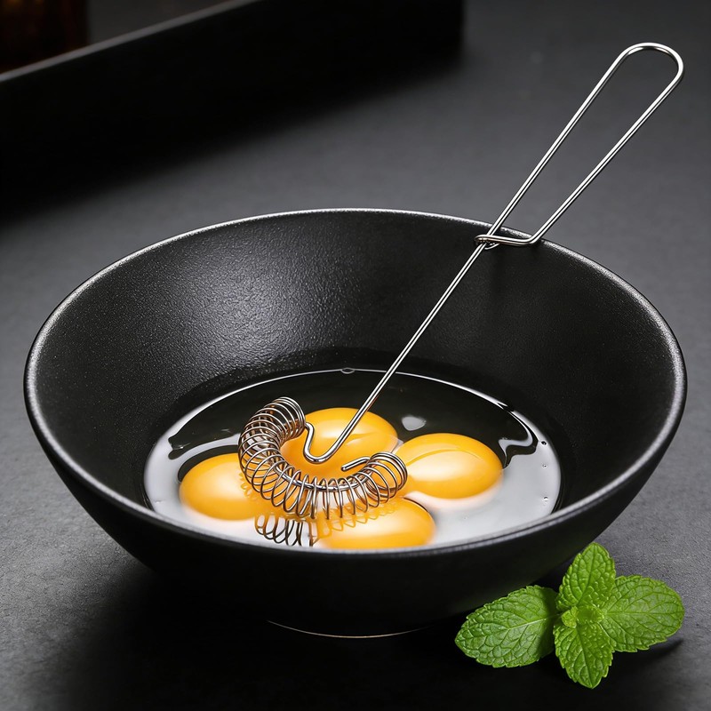 ApexPine 2‑Pcs Stainless‑Steel Spiral Whisks for Home‑Kitchen Egg‑Mixing