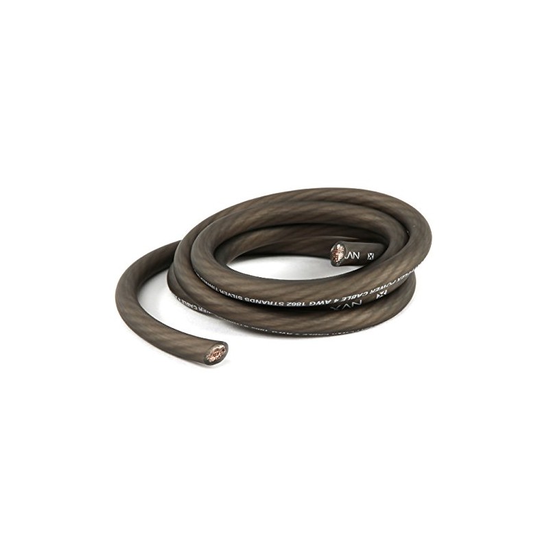 NVX XW4BK5 5ft Black 4 Gauge Professional Grade 100% TINNED