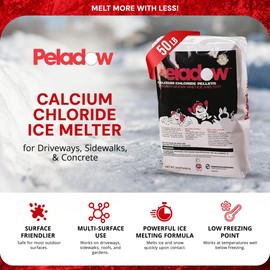 Peladow Calcium Chloride Pellets Snow and Ice Melter, 50 lb.