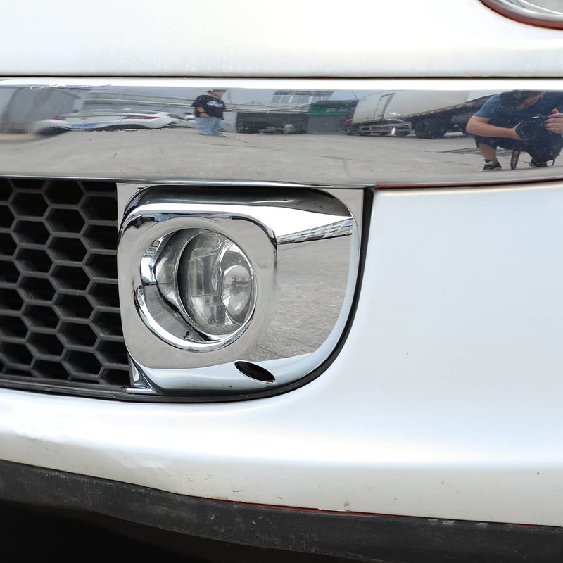 YANER Front Bumper Fog Light Ring Bezels Fits Fiat 500