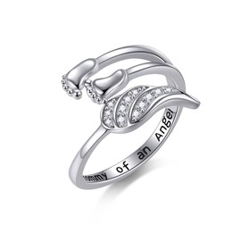 CUPENDA Miscarriage Gift for Mothers Sterling Silver Miscarriage Ring Infant Loss Memorial Jewellery Sympathy Gift for Women Mom