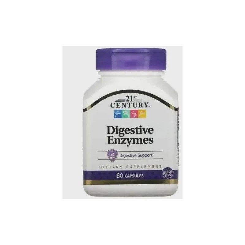 Suplemento Enzimas Digestivas 21st Century 60 Cápsulas Sin Gluten