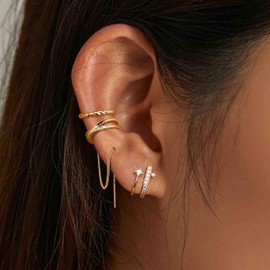 Dochais Ear Cuff Earrings for Women Non Piercing 14K Gold Plated Ear Cuff for Non Pierced Ears Clip on Cartilage Earring Dainty Fake Earrings G3