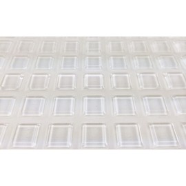 Square Clear 1/2" (12.7mm) W x 0.120" (3mm) H Cabinet and Furniture Bumpers - 100 Pack