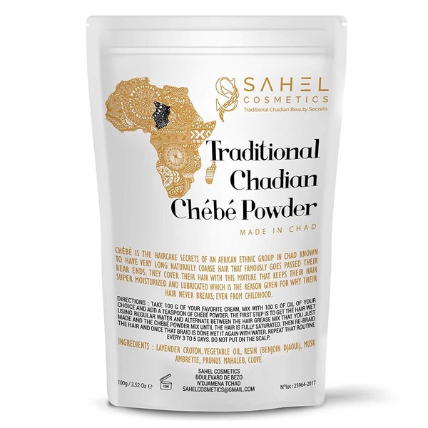Chebe Powder Sahel Cosmetics Traditional Chadian Chébé Powder, African Beauty Long Hair Secrets (20g)
