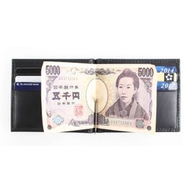 Boosters Money Clip Leather Bifold Bill Shears Card Case Wallet, Black