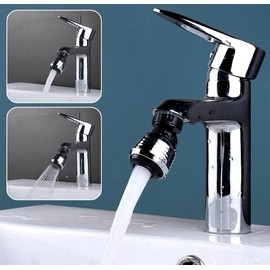 Wasserhahnaufsatz mit Brausekopf – 360° Schwenkbare Schwenkbrause mit Strahlregler & Mischdüse | Wassersparender Aufsatz für Küche & Bad Doppelfunktion (1 Stück)