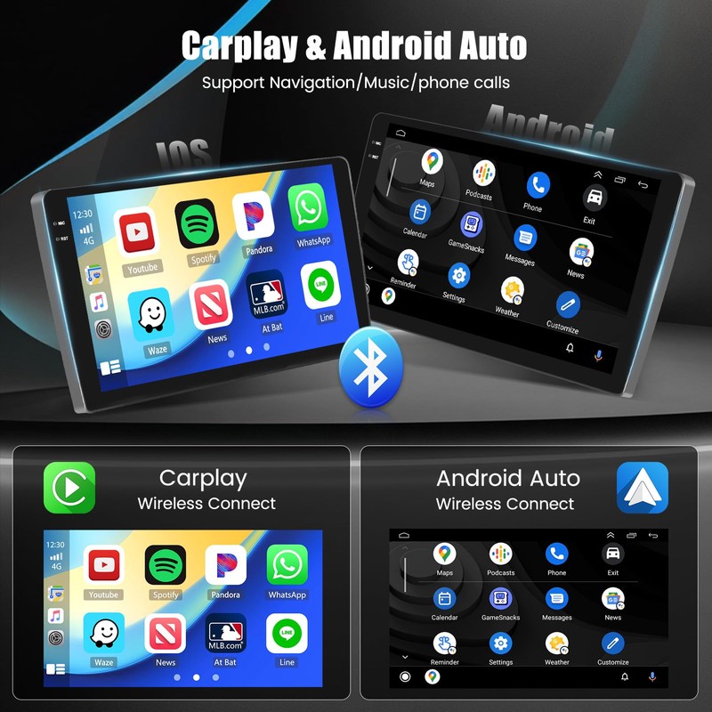 Hikity 4+64G Android 15 Car Stereo for Nissan Frontier/Xterra 2009-2012,