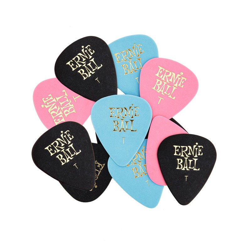 Ernie Ball Thin Cellulose Picks Assorted Colours Pack of 12