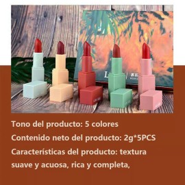 Lenio® 5 Pcs   Lipstick Set Maquillaje Pink Up