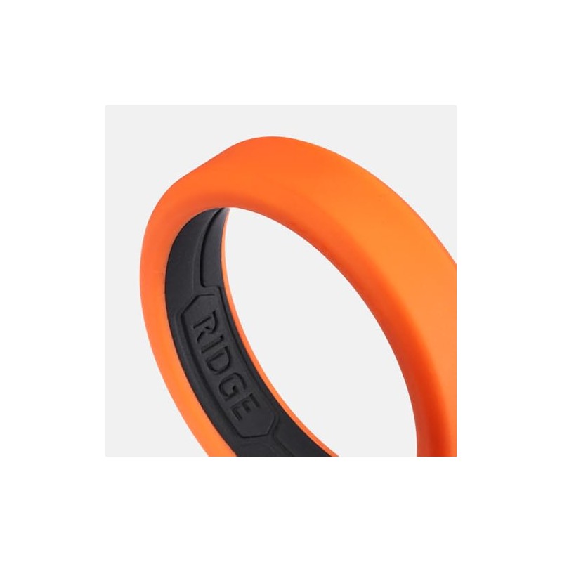 The Ridge 6mm Beveled Silicone Ring Set - Basecamp Orange