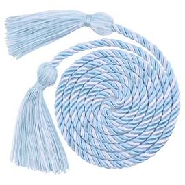 Graduation Cords, Cords for Graduation 2025, Light Blue White 68" Grad Chords Honor Cord Tassel Ropes for Grad Accessories Party Decorations Ceremonies College Students Master Doctoral Bachelor Gown