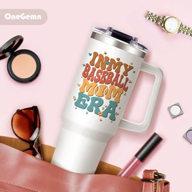 40oz Baseball Mom Tumblers for Women, Baseball Mom Gifts for Mother from Daughter Son, Baseballs Lovers Tumbler with Handle, Baseballs Cup Moms Gift for Women on Valentines Day Birthday Mothers Day